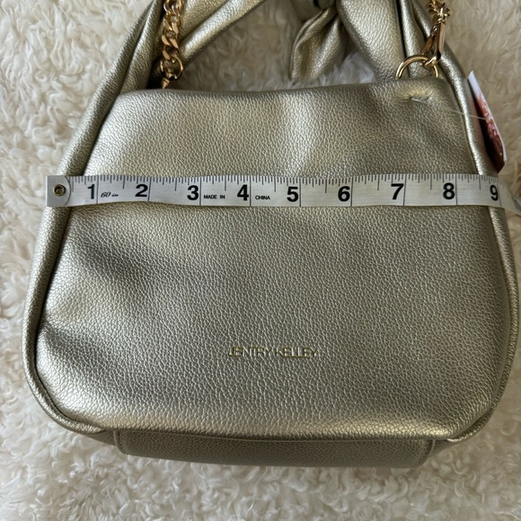 Jentry Kelley Knot Top Rose Gold Cosmetic Bag W/ Gold Chain Crossbody Strap NEW - Picture 7 of 11